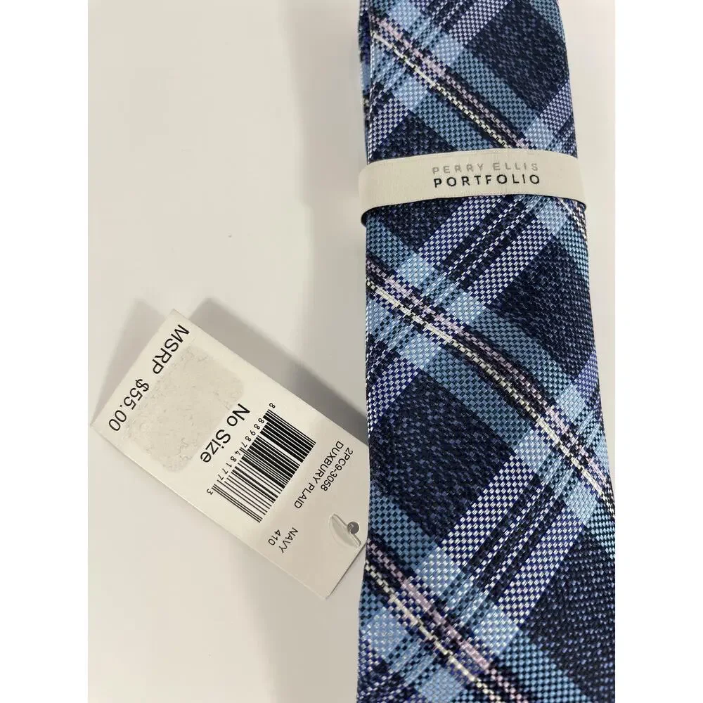 Perry Ellis Portfolio Tie Men's Classic Dress Neckwear Plaid Polyester NWT